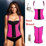 Rosy Steel Boned Latex Waist Trainer Vest