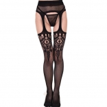 Black Sheer Suspender Pantyhose