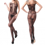 Sleeveless Floral Tattoo Body Stocking