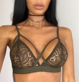 Olive Strappy Harness Bralette Bra