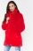 Red Long Sleeve Fluffy Fur Coat