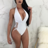 White Lanai Halter One-Piece Swimwear