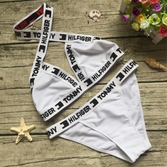 White Tommy Bandage Sexy Swimwear