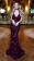 WineRed Sleeveless Halter V-Neck Sequins Bodyons Evening Dress