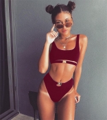 Red Women Sexy Bikini Swimwear