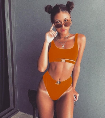 Orange Women Sexy Bikini Swimwear