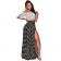 White Short Sleeve Tops Black Wave Fashion Jersey Dress