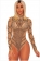 Khaki Long Sleeve O-Neck Rainstones Women Club Tops