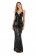 Black Halter Backless Sequins V-Neck Elegent Evening Dress