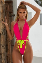 RoseRed Halter Sexy One-Piece Swimwear