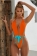 Orange Halter Sexy One-Piece Swimwear