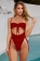 WineRed Sleeveless Halter One-Piece Swimwear