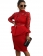 Red Long Sleeve Sequins Foral Women Sexy Evening Dress