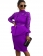 Purple Long Sleeve Sequins Foral Women Sexy Evening Dress
