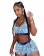 SkyBlue Sleeveless Printed 2PCS Sexy Short Sets