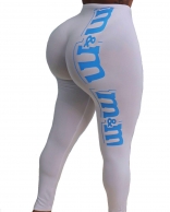 White Printed Bodycons Sports Leggings