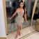 Beige Sleeveless Deep V-Neck Rainstones Mesh Sexy Mini Dress