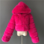 RoseRed Long Sleeve Fashion Women Short Fur Coat