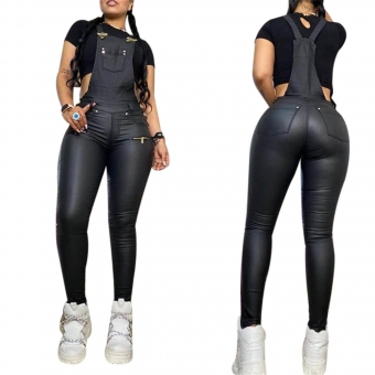 Black Sleeveless Halter Women Sexy Jumpsuit Dress