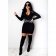 Black Long Sleeve Printed Bodycons Mini Dress