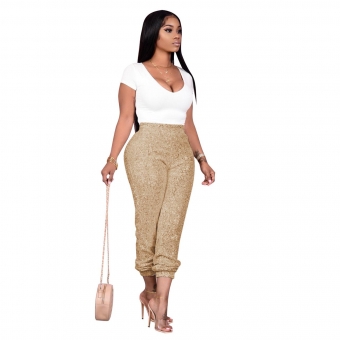 Golden Sequins Women Fashion Trouser