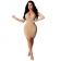 Beige Long Sleeve Mesh Rainstones Bodycons Mini Dress