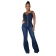 Blue Sleeveless Halter Women Jeans Jumpsuit