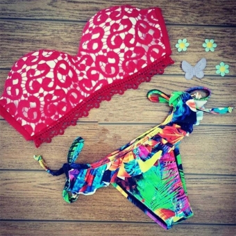 Red Lace New Fashion Women Bikini Swimwear