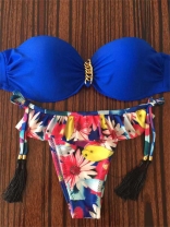 Blue Printed New Fashion Women Bikini Swimwear