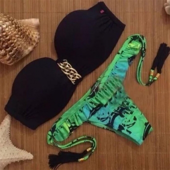 Blcack Green New Fashion Women Bikini Swimwear