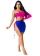 Blue One-Sleeve Off-Shoulder Hollow-out Mini Club Dress
