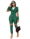 Green Long Mesh Sleeve 2PCS Fashion OL Women Jumpsuit