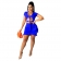 Blue Short Sleeveless V-Neck Foral Women Mini Dress