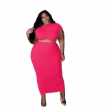 RoseRed Short Sleeve Plus Size Women Midi Dress