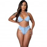 LightBlue Sexy Club Jeans Pant Sets