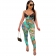Blue Sleeveless Halter Low-Cut Lace Bra Printed Sexy Jumpsuit