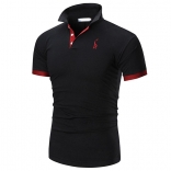 Black Short V-Neck Men's Fashion POLO Skirt