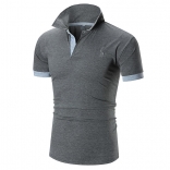 Grey Short V-Neck Men's Fashion POLO Skirt