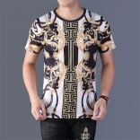 Yellow Printed Short Sleeve Men's T-Skirt