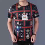 Black Red Printed Short Sleeve Men's T-Skirt