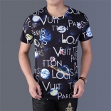 Black Printed Short Sleeve Men's T-Skirt