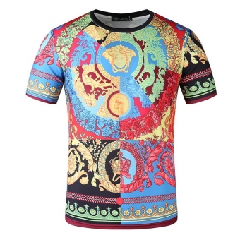 Green Short Sleeve Printed Men's Fashion T-Skirt