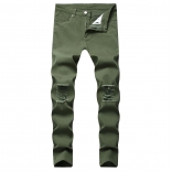 Green Men's Fashion Jeans Trousers