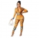 Yellow Long Sleeve V-Neck Printed Bodycons Women Sexy Jumpsuit