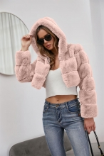 Pink Long Sleeve Short Feather Women Fashion Hat Coat