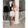 White Long Sleeve Hollow-out Mesh Printed Sexy Mini Dress