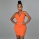 Orange Sleeveless Button Women Fashion Cotton Bodycon Mini Dress