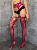 WineRed Lace Sexy Women Body Stockings