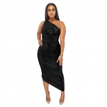 Black Off-Shoulder Bodycons Women Sexy Midi Dress