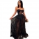 Black Off-Shoulder Sleeveless Mesh Lace Sexy Maxi Dress